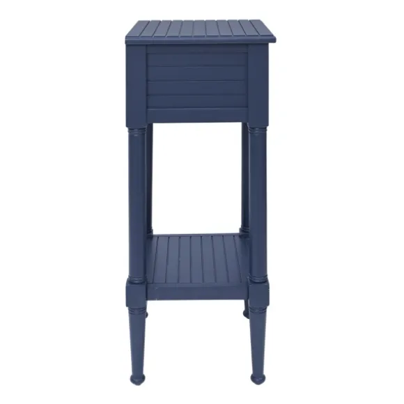 Kirkland's Home Accent & End Tables-Navy Wood Coastal Compact Accent Table