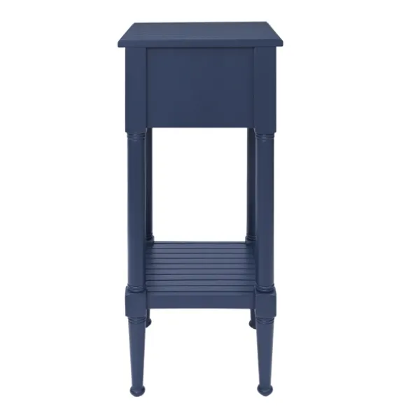 Kirkland's Home Accent & End Tables-Navy Wood Coastal Compact Accent Table