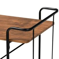 Kirkland's Home Kitchen Islands & Bar Carts-Nellie Walnut 3-Tier Mobile Bar Cart