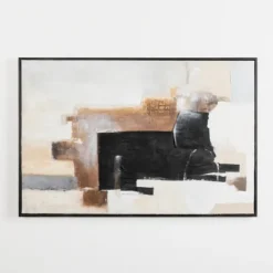 Kirkland's Home Canvas Art-Neutral Abstract Hand Painted Framed Canvas Art