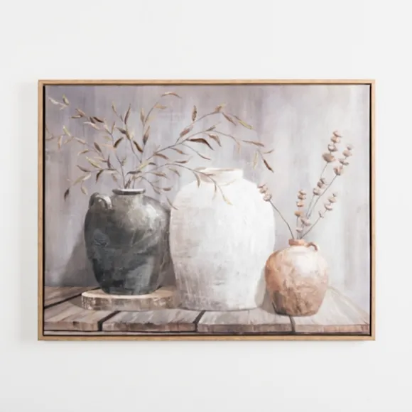 Kirkland's Home Canvas Art-Neutral Botanical Vases Framed Canvas Art Print