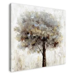 Kirkland's Home Canvas Art-Neutral Painted Tree Square Canvas Art Print