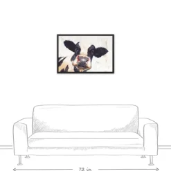 Kirkland's Home Framed Art-Neutral Staring Cow Framed Canvas Art Print