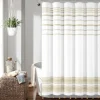 Kirkland's Home Shower Curtains-Neutral Striped And Tasseled Shower Curtain