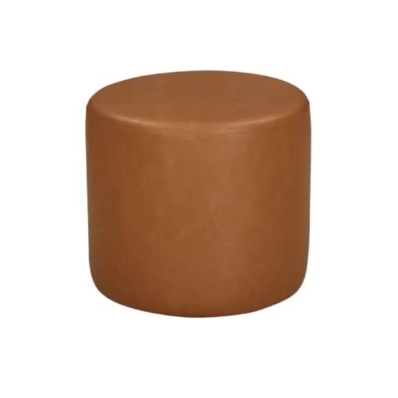 Kirkland's Home Benches & Ottomans-Newton Carmel Faux Leather Cylinder Ottoman