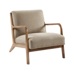 Kirkland's Home Accent Chairs-Nolan Cream Mid-Century Accent Chair