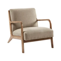 Kirkland's Home Accent Chairs-Nolan Cream Mid-Century Accent Chair