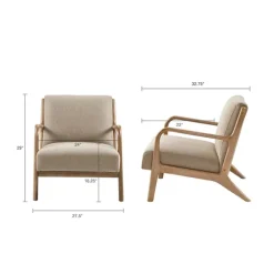 Kirkland's Home Accent Chairs-Nolan Cream Mid-Century Accent Chair