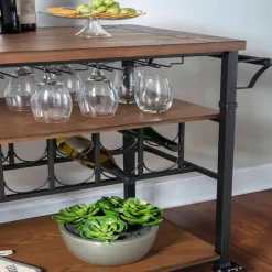 Kirkland's Home Kitchen Islands & Bar Carts-Norcross Industrial Rolling Bar Cart