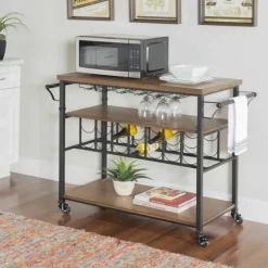 Kirkland's Home Kitchen Islands & Bar Carts-Norcross Industrial Rolling Bar Cart