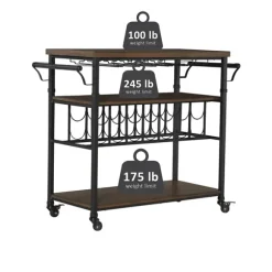 Kirkland's Home Kitchen Islands & Bar Carts-Norcross Industrial Rolling Bar Cart