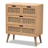 Kirkland's Home Dressers & Chests-Oak And Rattan 4-Drawer Chest