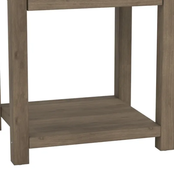 Kirkland's Home Accent & End Tables-Oak Bailie Wooden Side Table