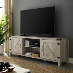 Kirkland's Home Tv Stands & Media Consoles-Oak Barn Door Tv Stand