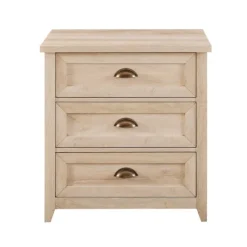 Kirkland's Home Dressers & Chests-Oak Bronze Cupped Handle Nightstand