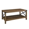 Kirkland's Home Coffee Tables-Oak Industrial X-Frame Coffee Table