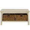 Kirkland's Home Coffee Tables-Oak Traditional Wooden Basket Coffee Table
