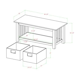 Kirkland's Home Coffee Tables-Oak Traditional Wooden Basket Coffee Table