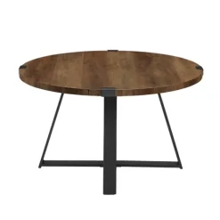 Kirkland's Home Coffee Tables-Oak Urban Rustic Round Coffee Table