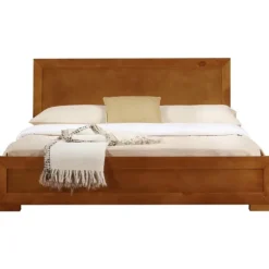 Kirkland's Home Beds & Headboards-Oak Wood King Platform Bed And 2-Nightstand Set