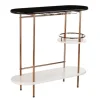Kirkland's Home Kitchen Islands & Bar Carts-Oblong Gold Metal Frame Bar Cart