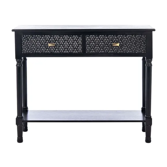 Kirkland's Home Console Tables-Onyx Raised Texture Diamond Console Table