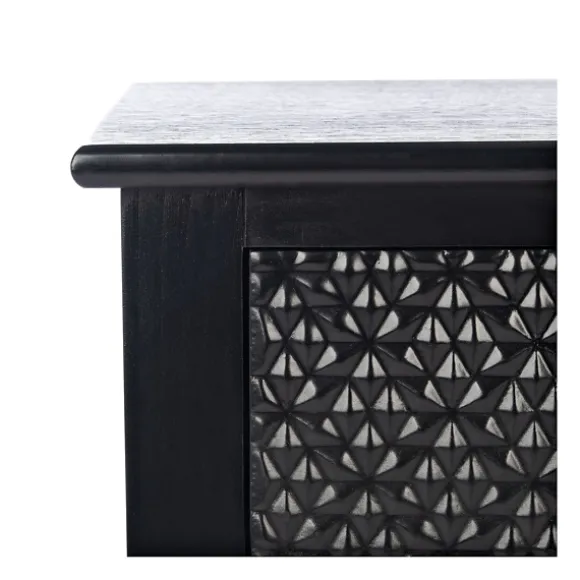 Kirkland's Home Console Tables-Onyx Raised Texture Diamond Console Table