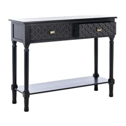 Kirkland's Home Console Tables-Onyx Raised Texture Diamond Console Table