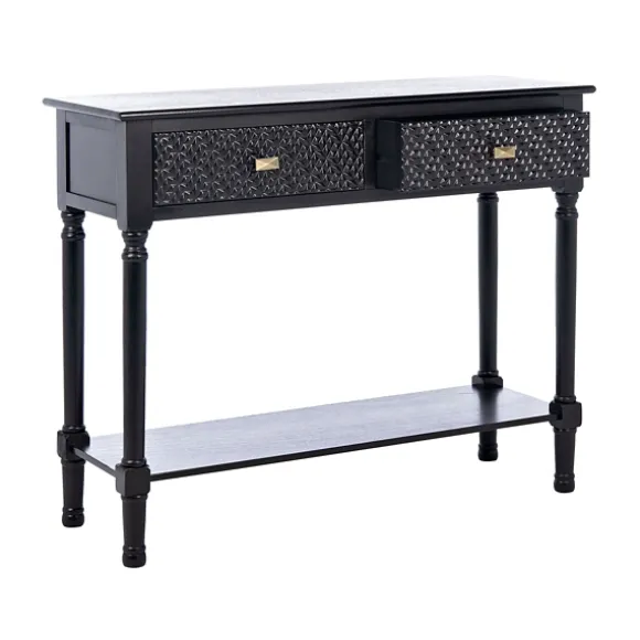 Kirkland's Home Console Tables-Onyx Raised Texture Diamond Console Table