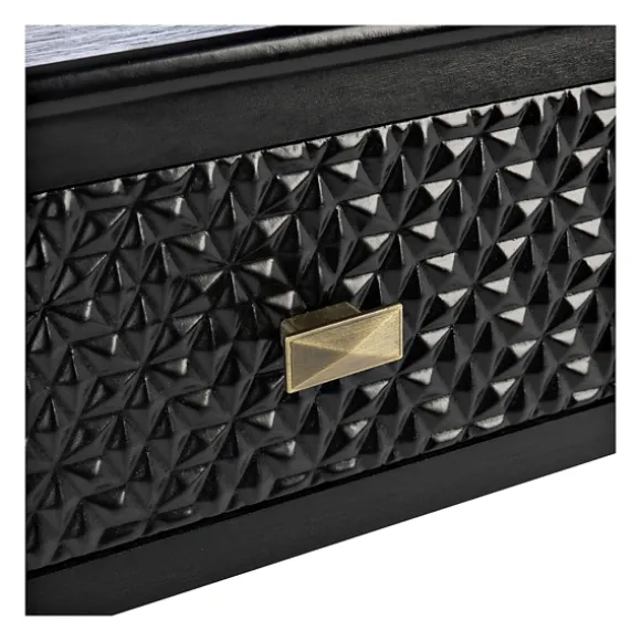 Kirkland's Home Console Tables-Onyx Raised Texture Diamond Console Table