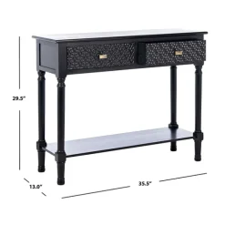 Kirkland's Home Console Tables-Onyx Raised Texture Diamond Console Table