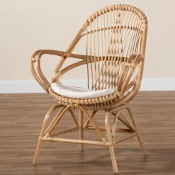 Kirkland's Home Accent Chairs-Open Woven Rattan Accent Chair