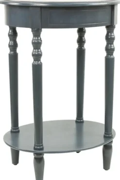 Kirkland's Home Accent & End Tables-Oval Antique Navy Accent Table