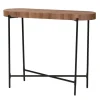 Kirkland's Home Console Tables-Oval Light Wood X Base Console Table