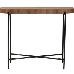Kirkland's Home Console Tables-Oval Light Wood X Base Console Table