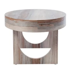 Kirkland's Home Coffee Tables-Oval Marbled Wood Coffee Table
