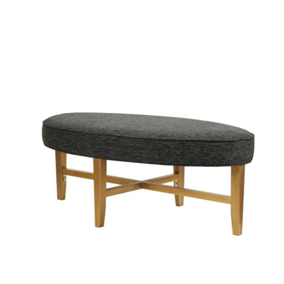 Kirkland's Home Benches & Ottomans-Oval Upholstered Welt Edge Ottoman