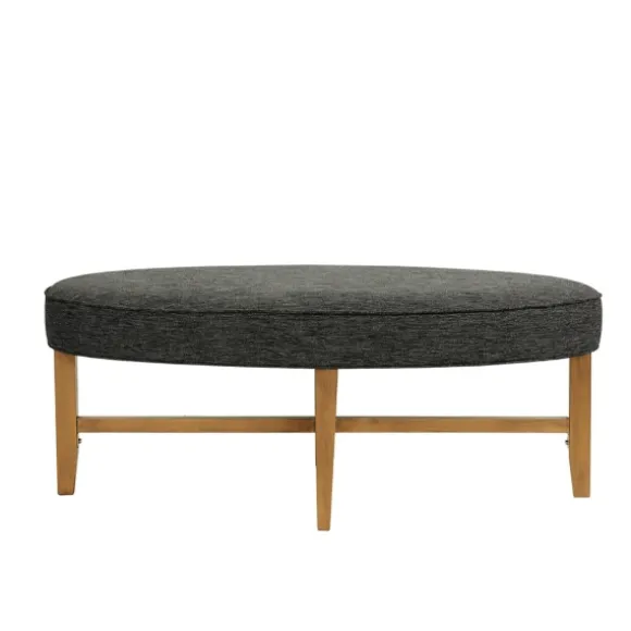 Kirkland's Home Benches & Ottomans-Oval Upholstered Welt Edge Ottoman