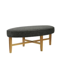 Kirkland's Home Benches & Ottomans-Oval Upholstered Welt Edge Ottoman