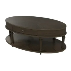 Kirkland's Home Coffee Tables-Oval Wood 2-Tier Coffee Table