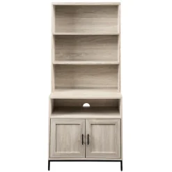 Kirkland's Home Bookshelves-Pale Wooden Willow Storage Bookcase