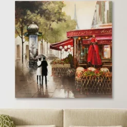 Kirkland's Home Canvas Art-Paris In The Rain Giclee Canvas Art Print
