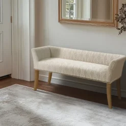 Kirkland's Home Benches & Ottomans-Patterned Short Wingback Upholstered Bench