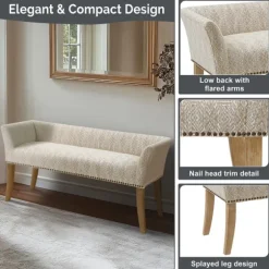 Kirkland's Home Benches & Ottomans-Patterned Short Wingback Upholstered Bench