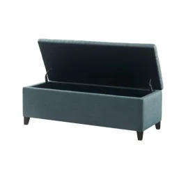 Kirkland's Home Benches & Ottomans-Peacock Button Tufted Storage Bench
