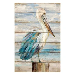 Kirkland's Home Canvas Art-Pelican On Faux Shiplap Giclee Canvas Art Print