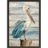 Kirkland's Home Canvas Art-Pelican Shiplap Framed Canvas Art Print, 32X48 In.