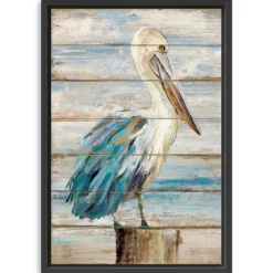 Kirkland's Home Canvas Art-Pelican Shiplap Framed Canvas Art Print, 32X48 In.