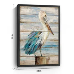 Kirkland's Home Canvas Art-Pelican Shiplap Framed Canvas Art Print, 32X48 In.
