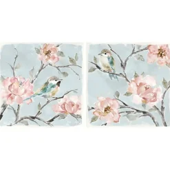 Kirkland's Home Canvas Art-Perched By Pinks Giclee Canvas Prints, Set Of 2